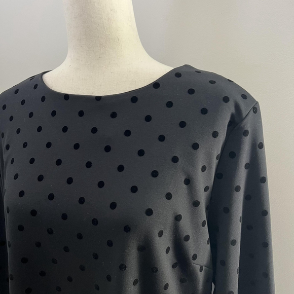 Old Navy Dress XL Black Velvet Polka Dot Bell Sleeve Whimsigoth Vamp Fairy Goth - Picture 6 of 11